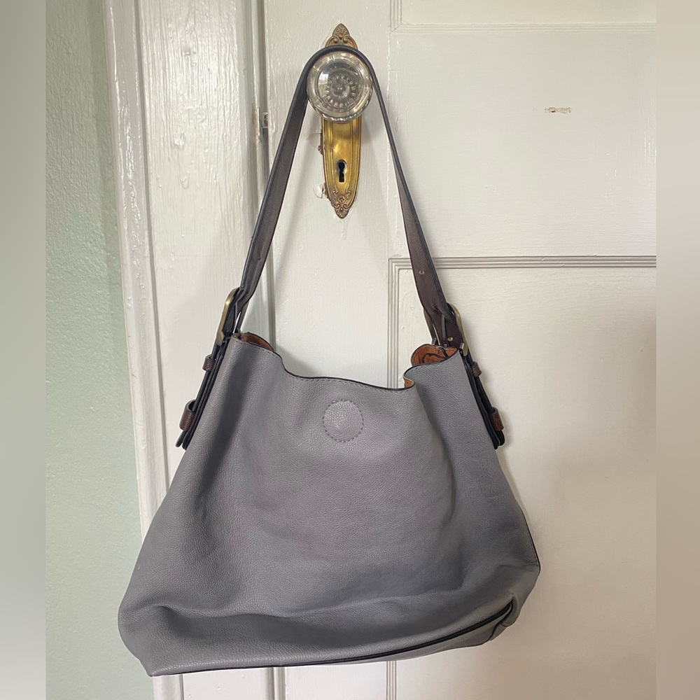 Grey Leather Purse